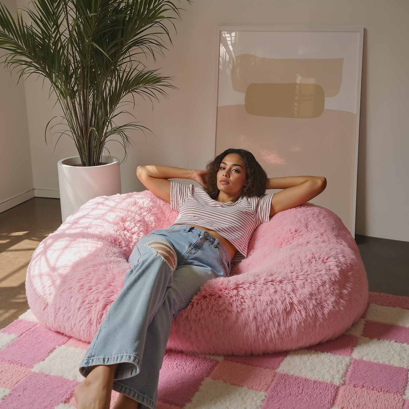 Minimalistische Beige Vormen Poster-WallArtistic