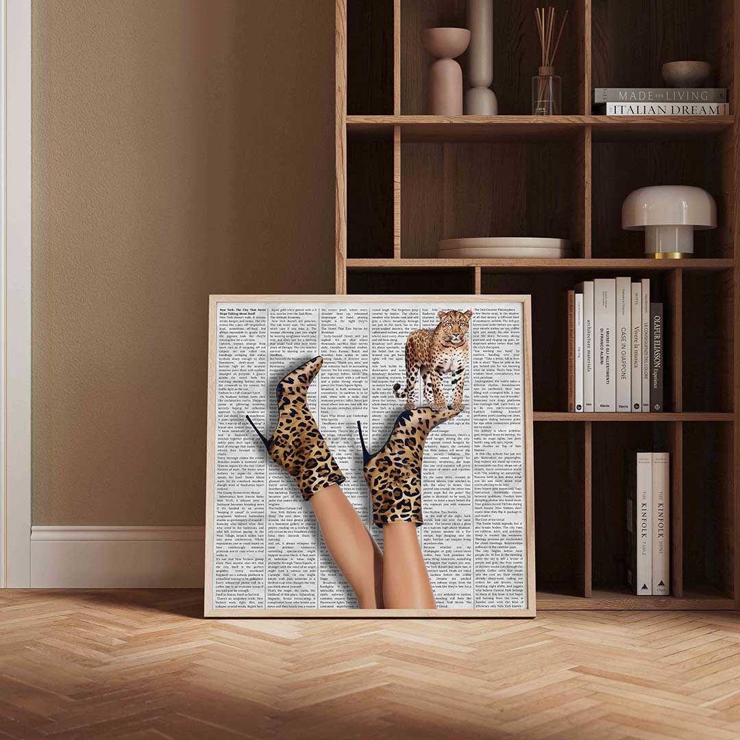 Luipaardprint laarzen Poster