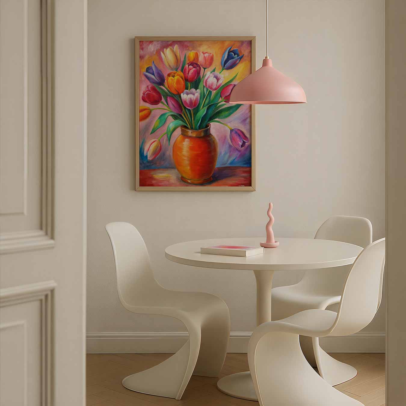 Bloeiende Tulpenschilderij Poster-WallArtistic