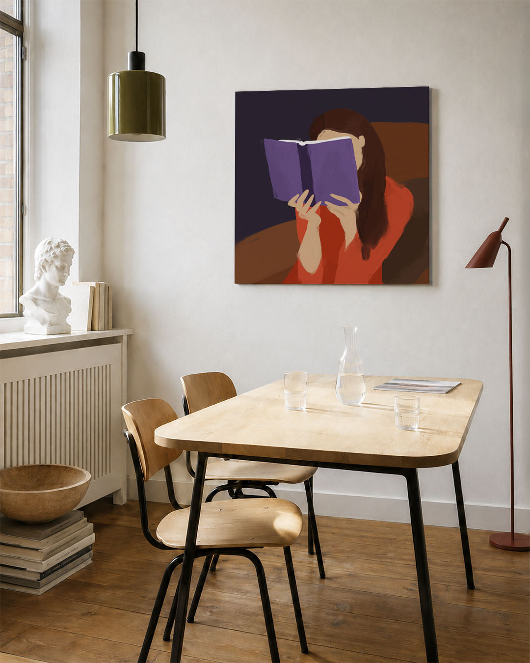 Lezende vrouw Kunstwerk