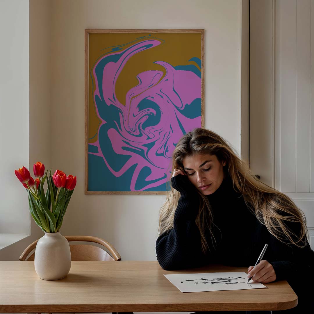 Vloeiende Kleurexplosie Poster-WallArtistic