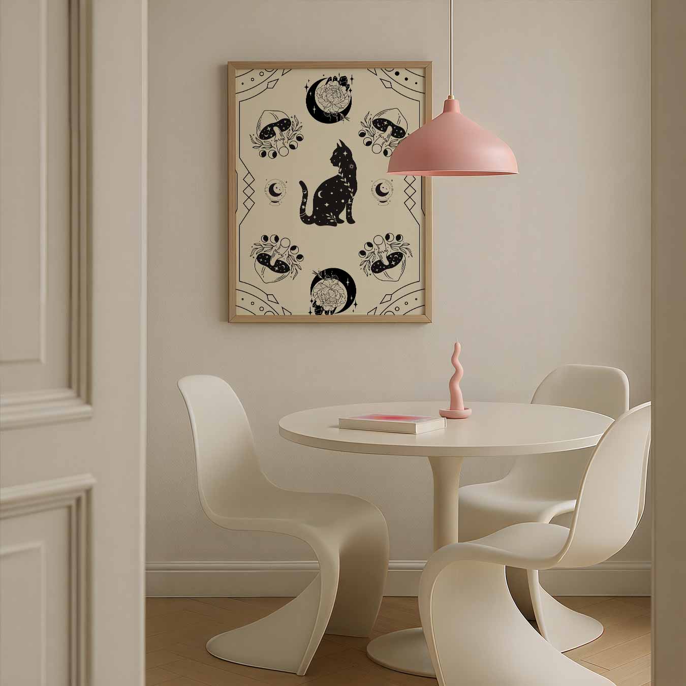 Mystieke Kat & Paddenstoelen Poster