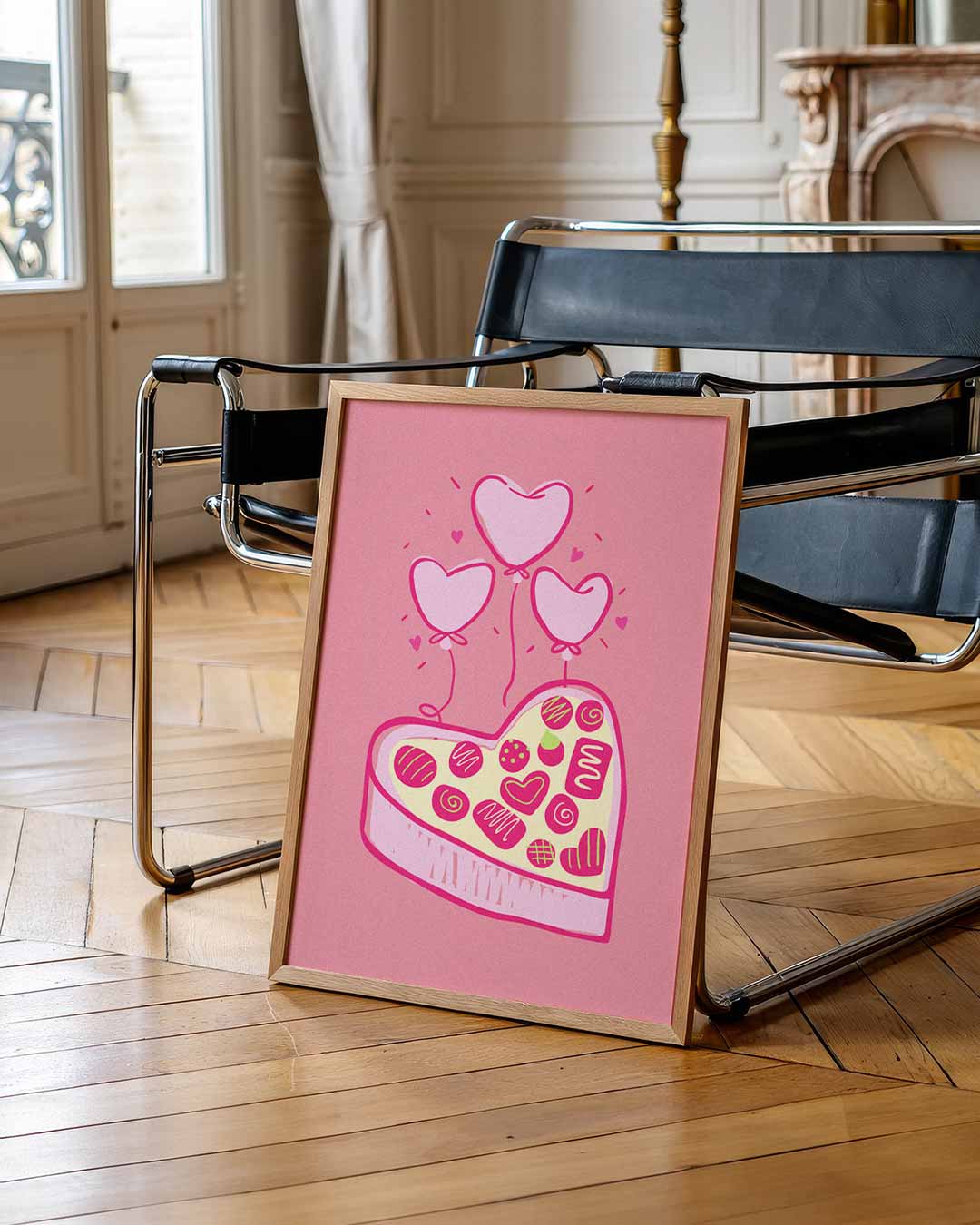 Hart en Chocolade Ballonnen Poster