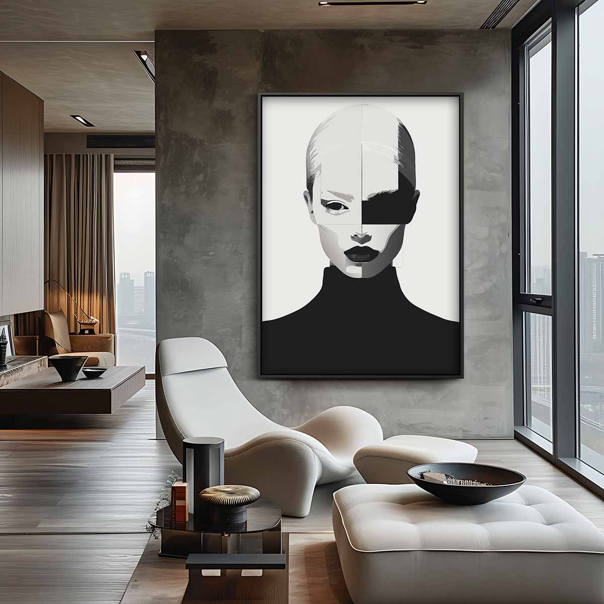 Mystieke Gezichtsvorm Kunstwerk-canvas-dibond-plexiglas-wanddecoratie-WallArtistic