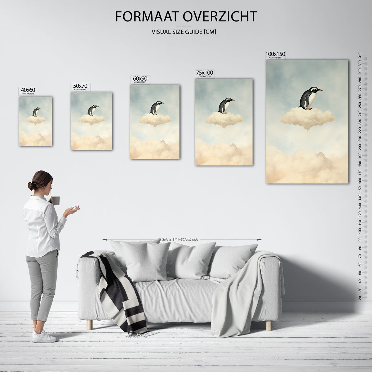 Dromerige pinguïn Kunstwerk