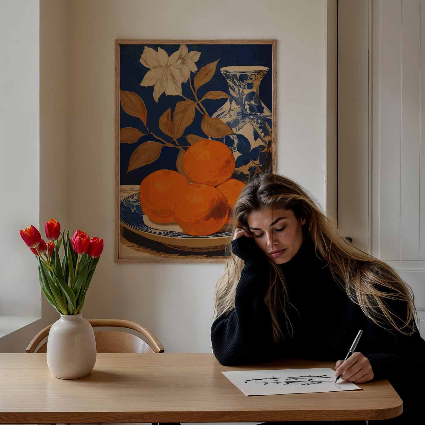 Tijdloze Sinaasappel Stilleven Poster-WallArtistic