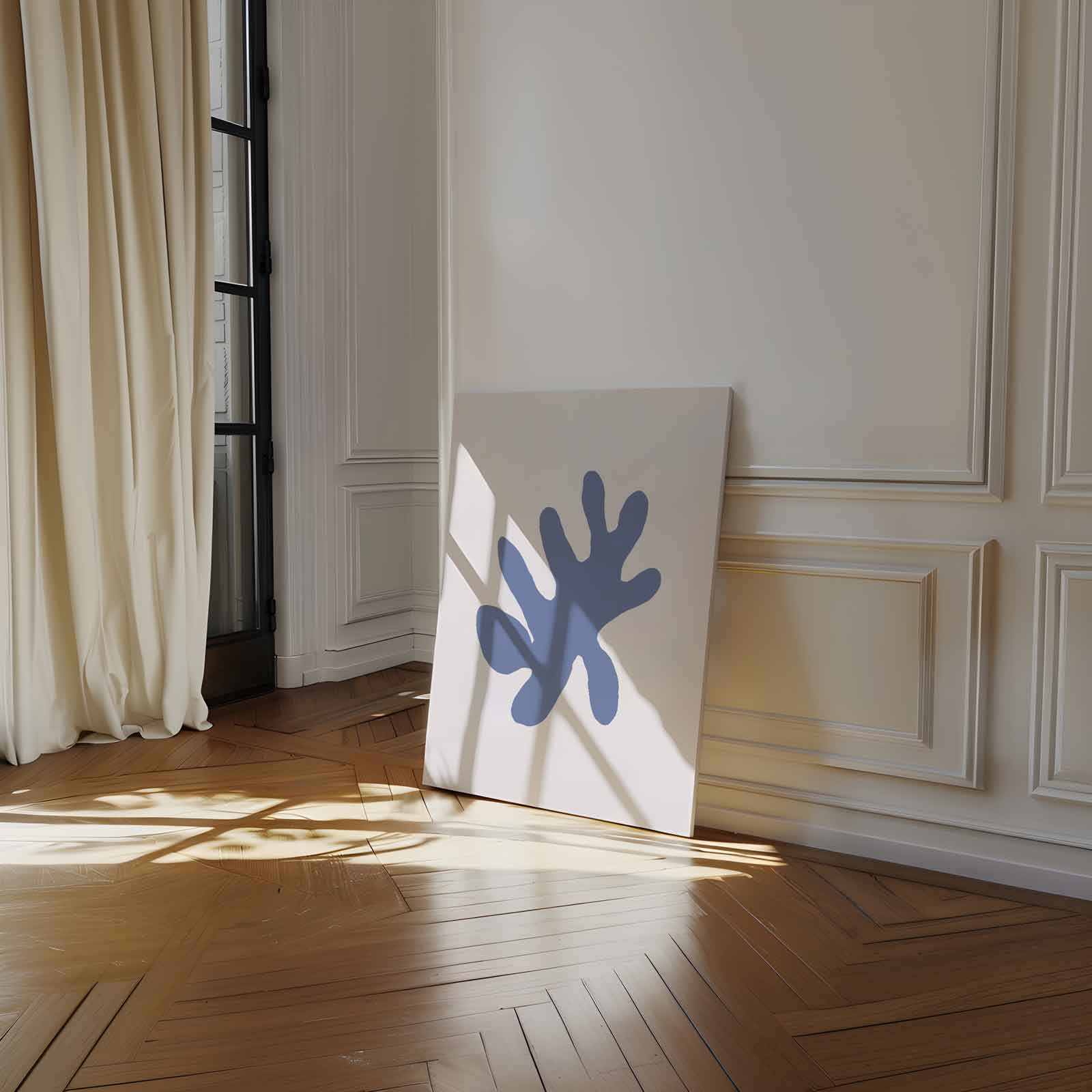 Abstracte Blauwe Vormenprint Kunstwerk-canvas-dibond-plexiglas-wanddecoratie-WallArtistic