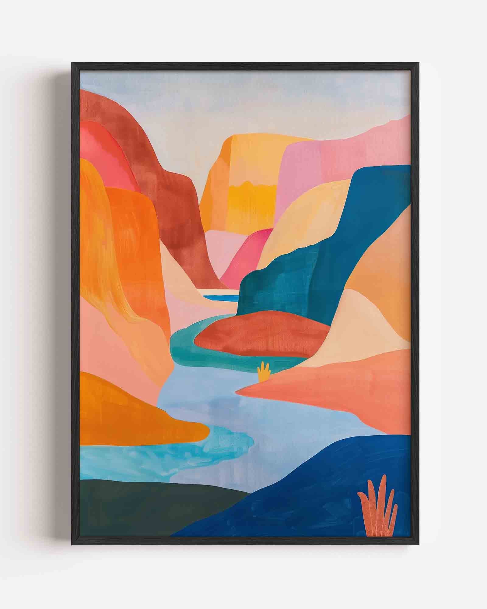 Abstracte landschapsweergave Poster
