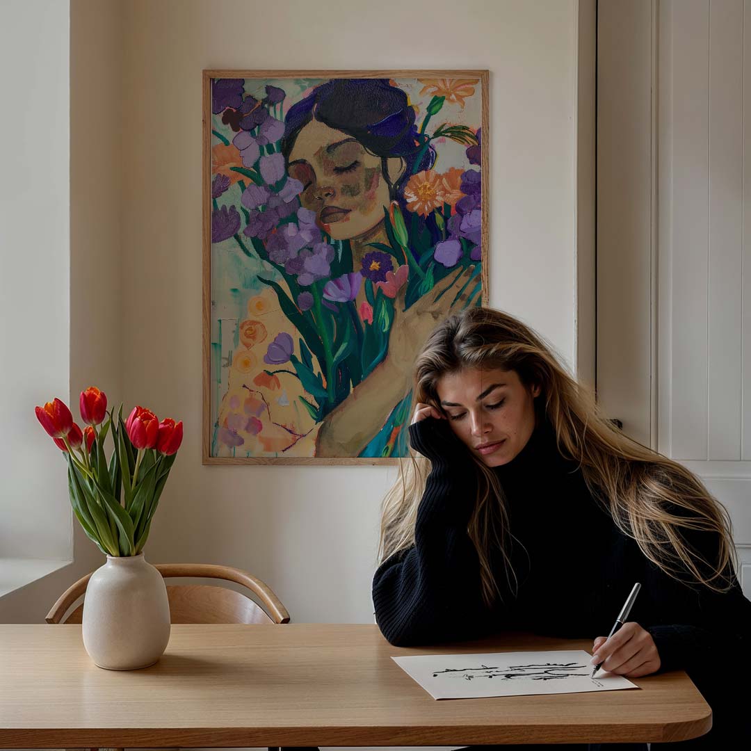 Dromerige Bloemenpracht Poster-WallArtistic