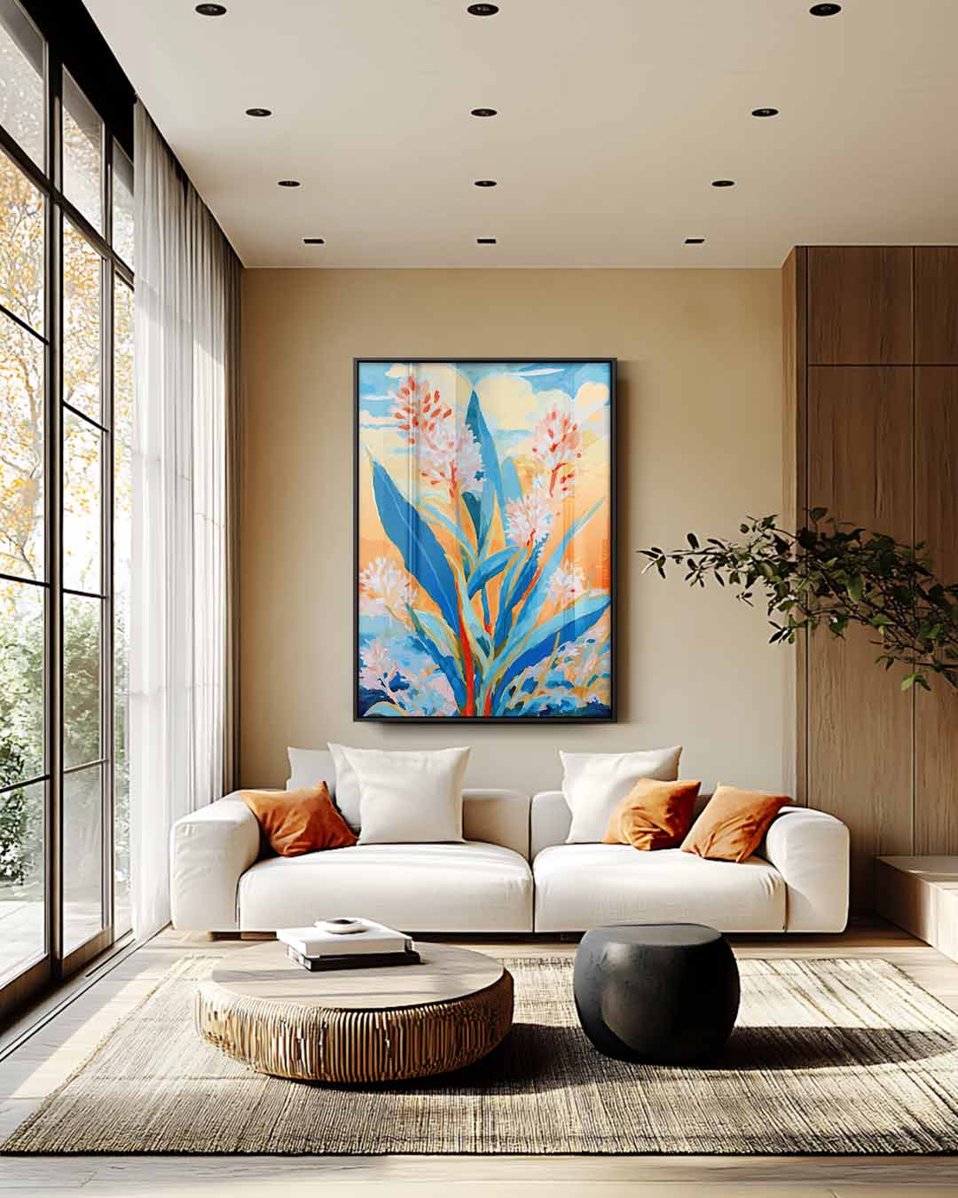 Kleurrijke Bloemenpracht Kunstwerk-canvas-dibond-plexiglas-wanddecoratie-WallArtistic