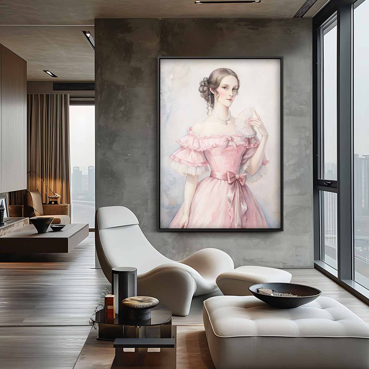 Elegantie in Roze Kunstwerk-canvas-dibond-plexiglas-wanddecoratie-WallArtistic