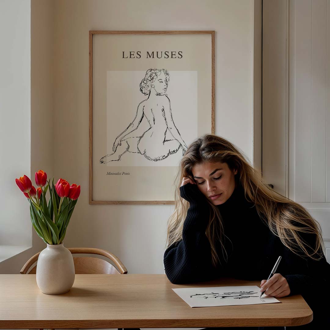 Minimalistische Kunstposter Les Muses Poster-WallArtistic