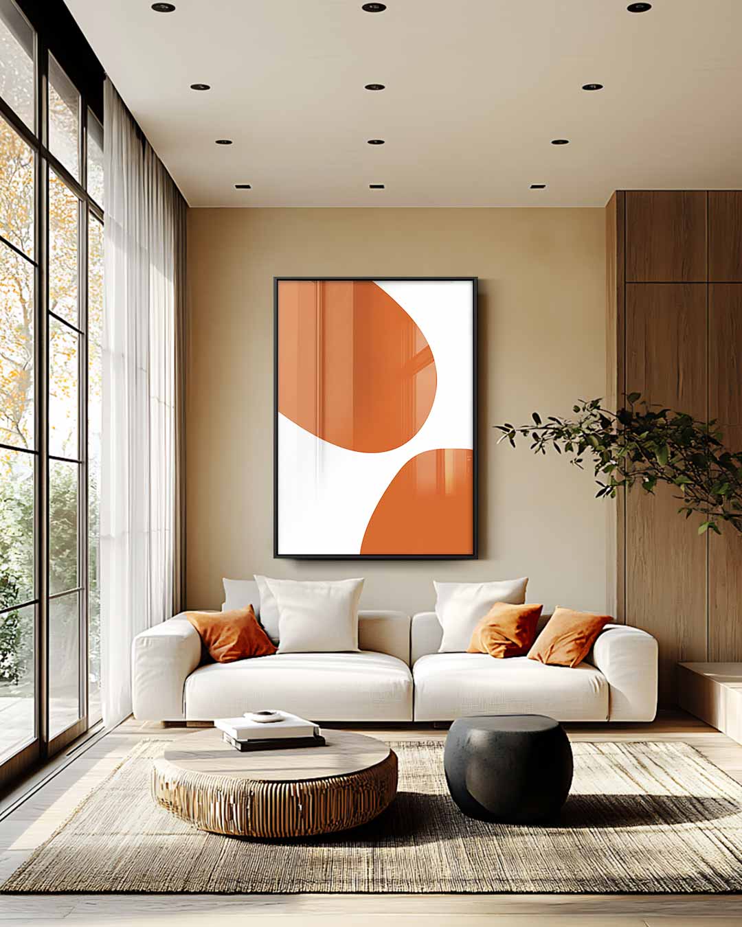 Vloeiende Aardetinten Kunstwerk-canvas-dibond-plexiglas-wanddecoratie-WallArtistic