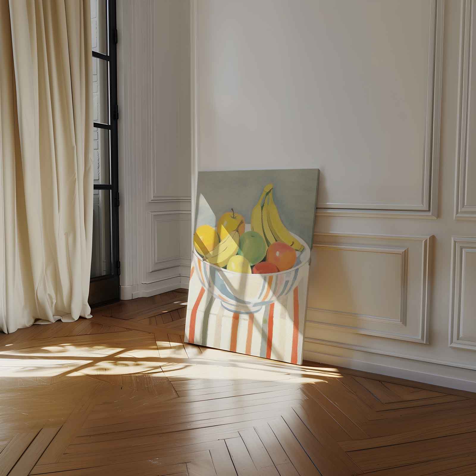 Kleurrijke Fruitmand in Impressionistische Stijl Kunstwerk-canvas-dibond-plexiglas-wanddecoratie-WallArtistic