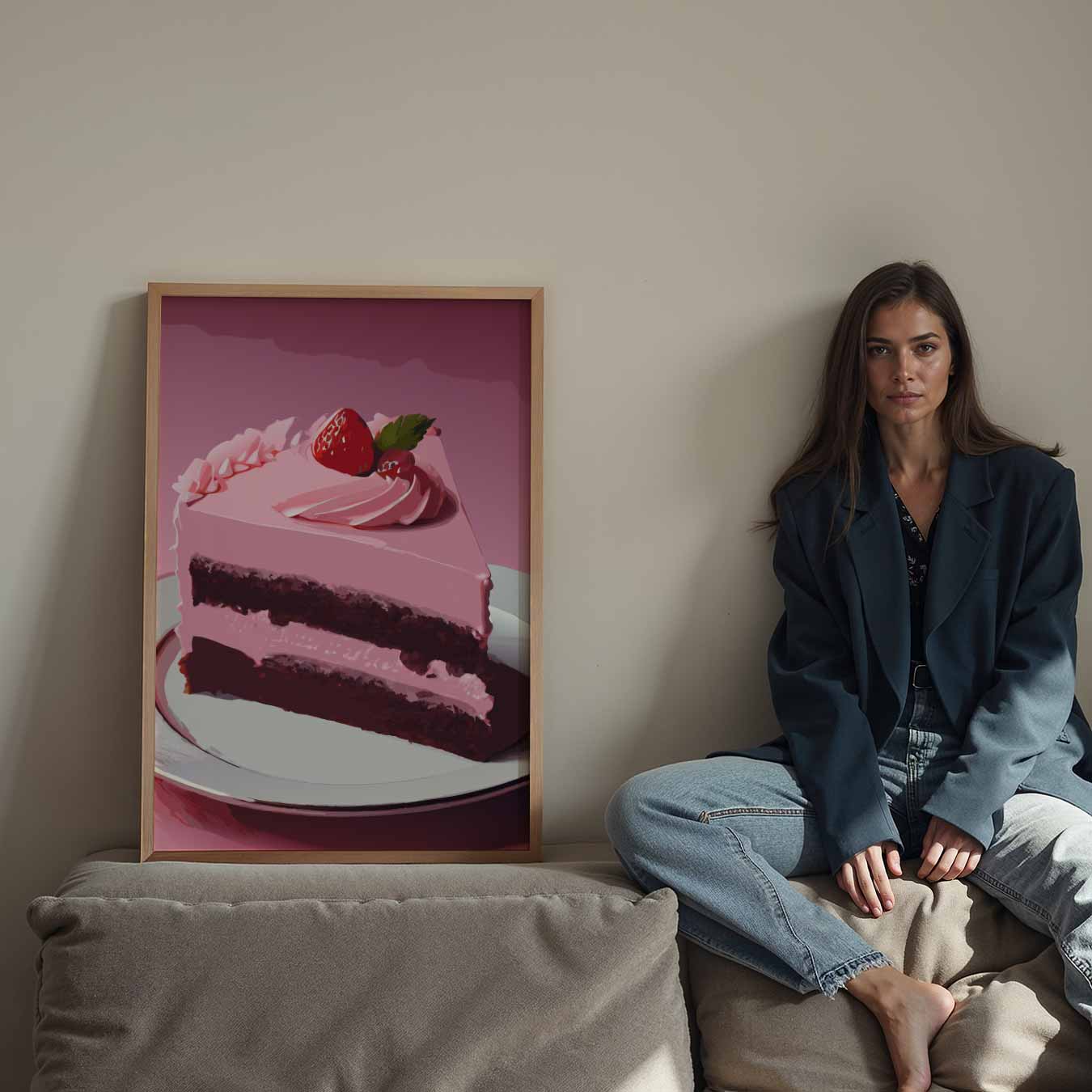 Zoete Verleiding Aardbeien Taart Poster-WallArtistic