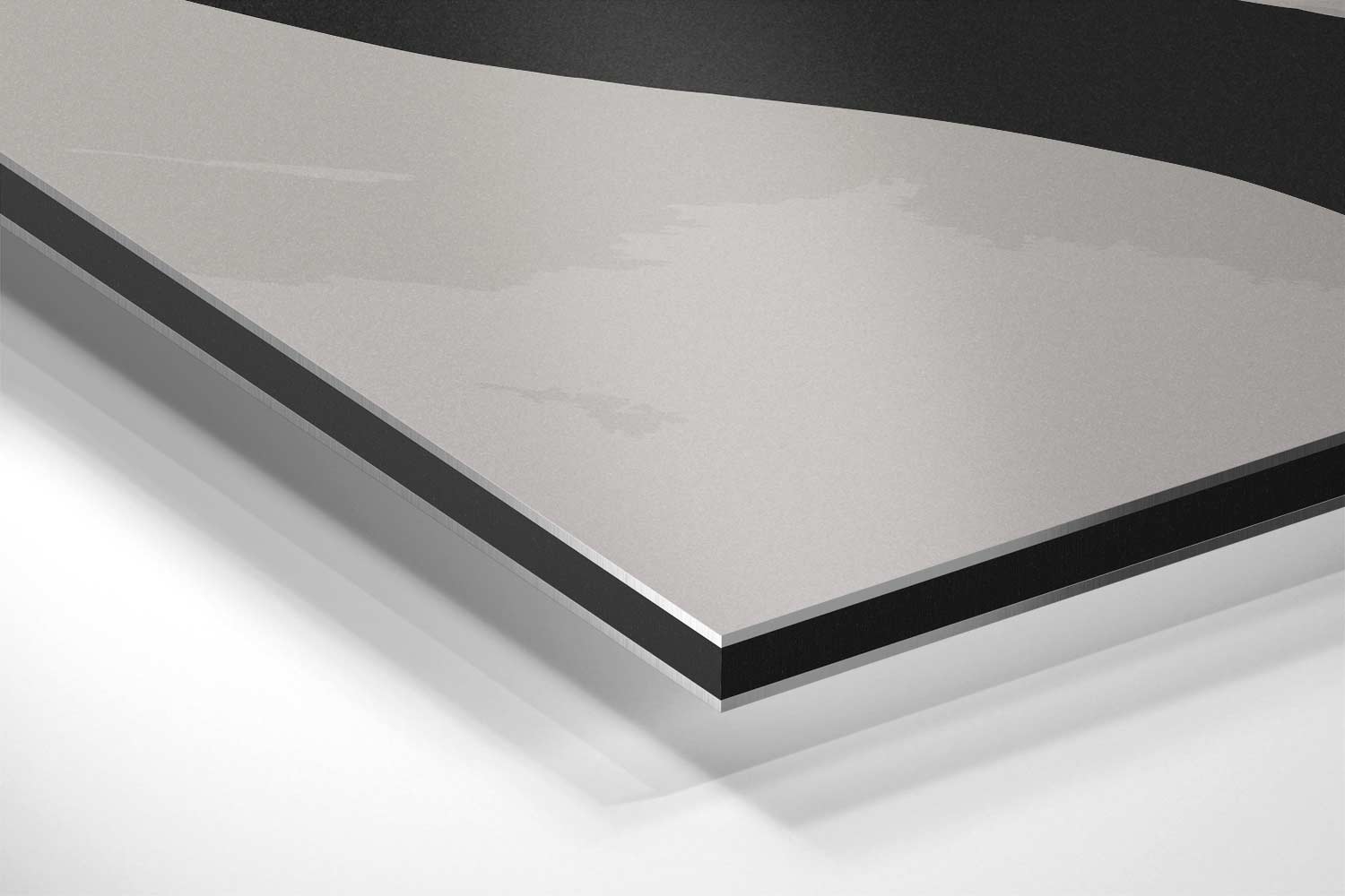 Speelse Zwarte S-Wave Kunstwerk-canvas-dibond-plexiglas-wanddecoratie-WallArtistic
