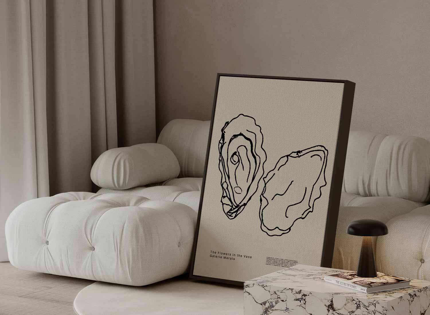 Oesterlijnenschets Kunstwerk-canvas-dibond-plexiglas-wanddecoratie-WallArtistic