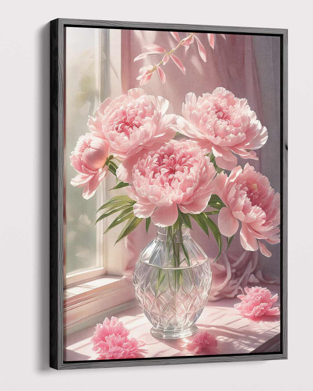 Bloemenpracht in het Raamlicht Kunstwerk-canvas-dibond-plexiglas-wanddecoratie-WallArtistic