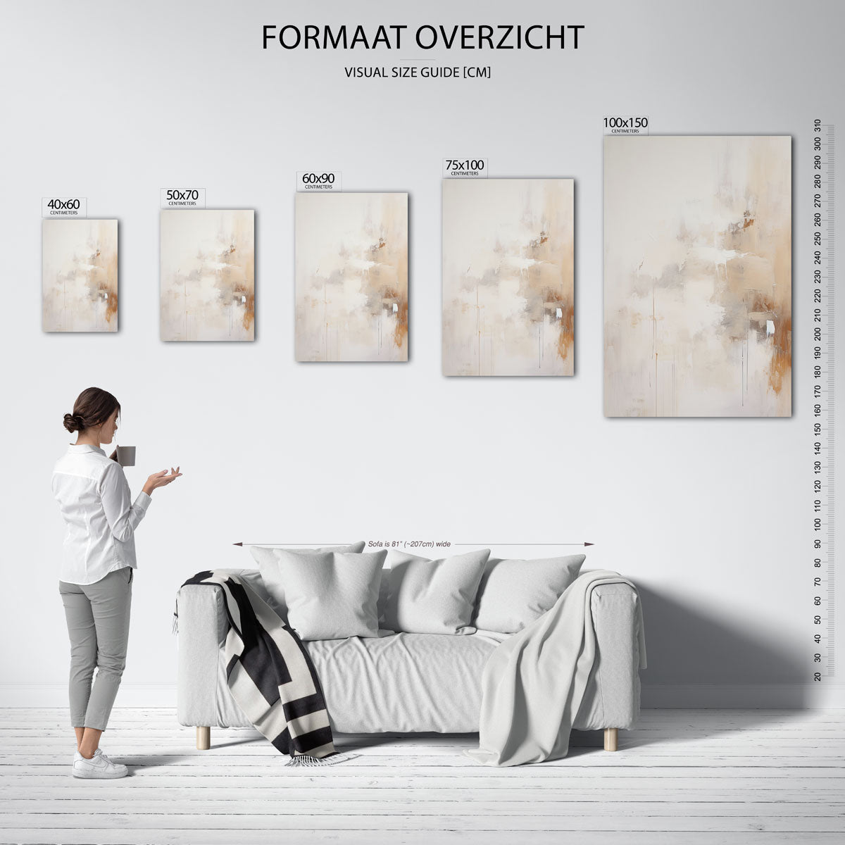 Zachte kleuren compositie Kunstwerk