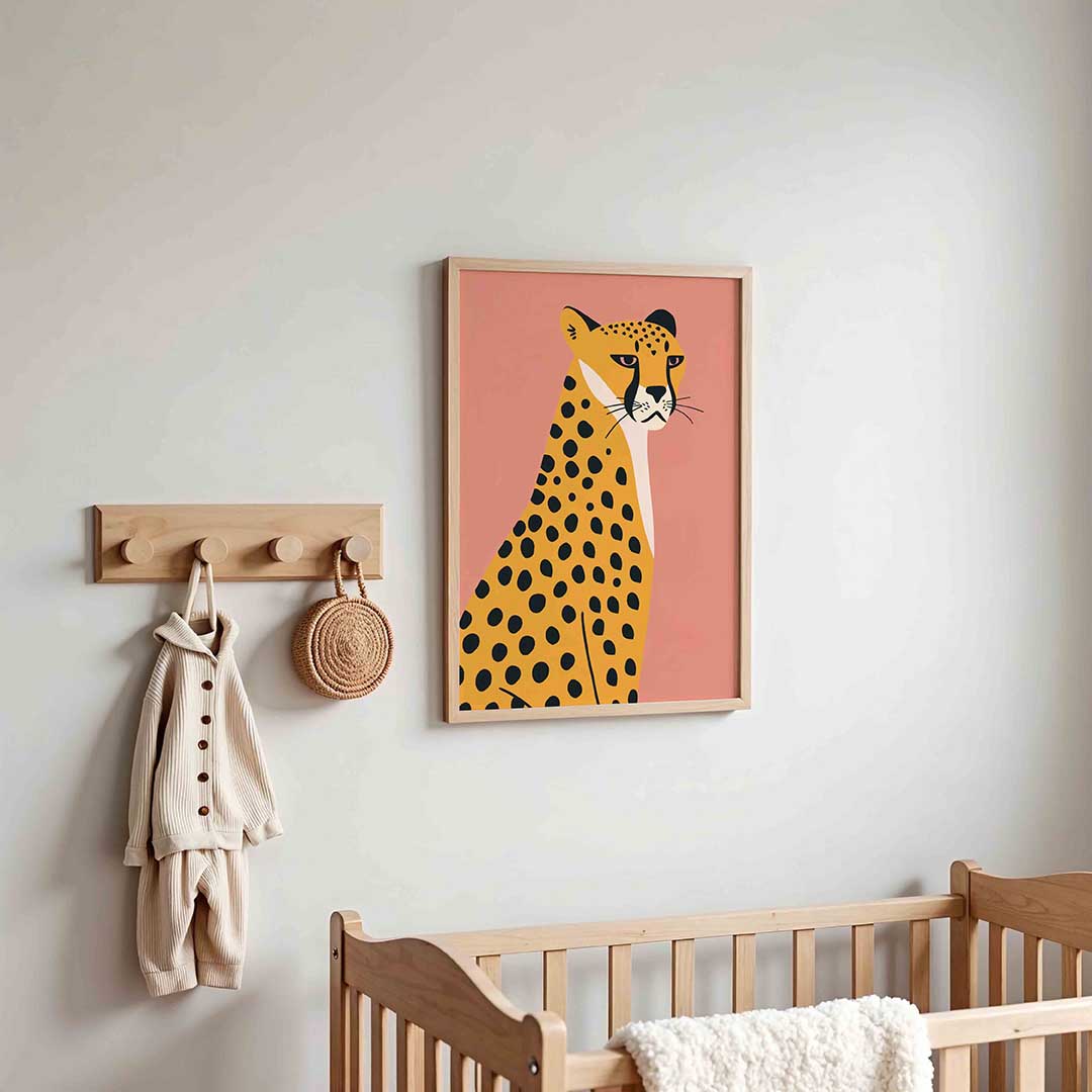 Luipaard op roze Poster