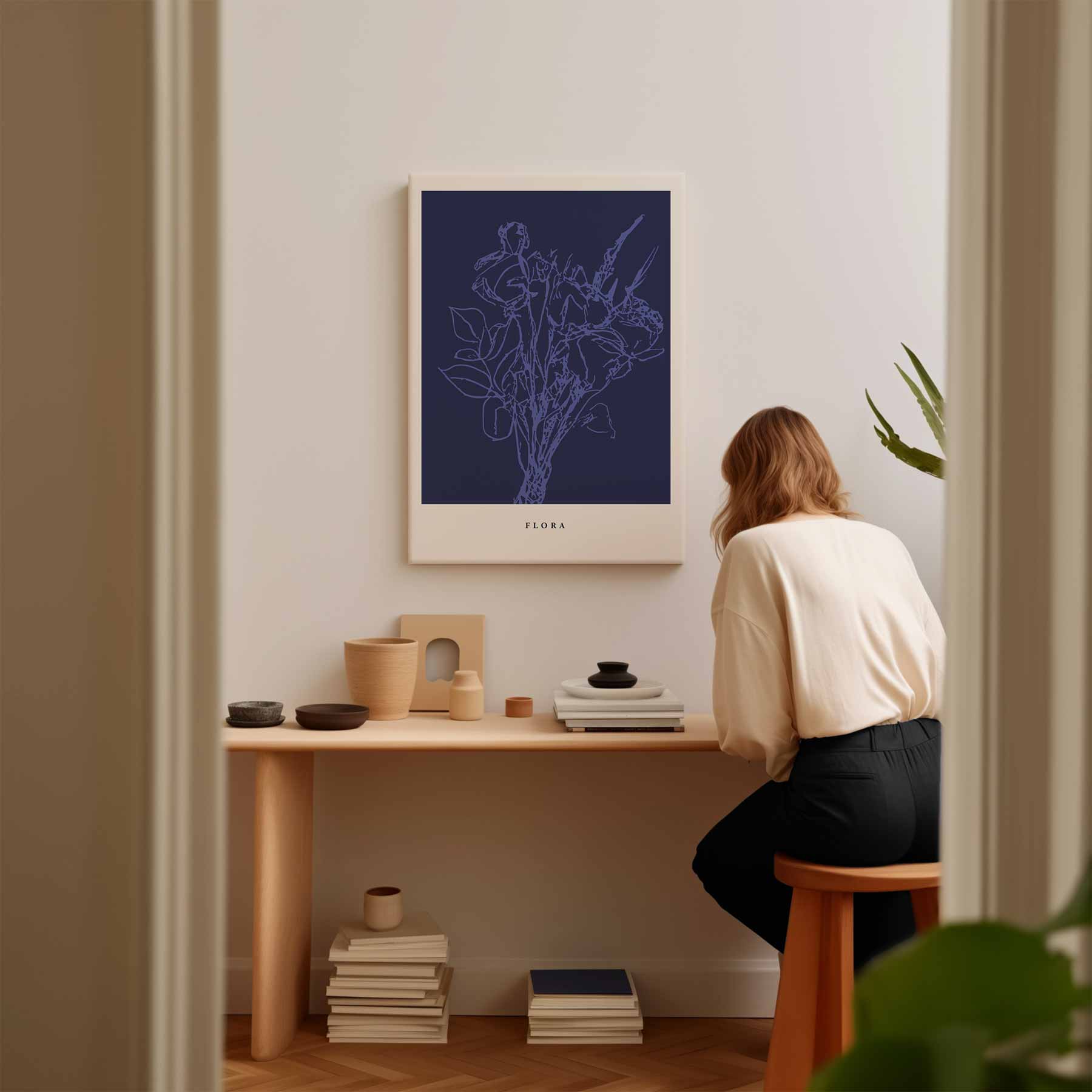 Bloemenpracht in Blauw Kunstwerk-canvas-dibond-plexiglas-wanddecoratie-WallArtistic