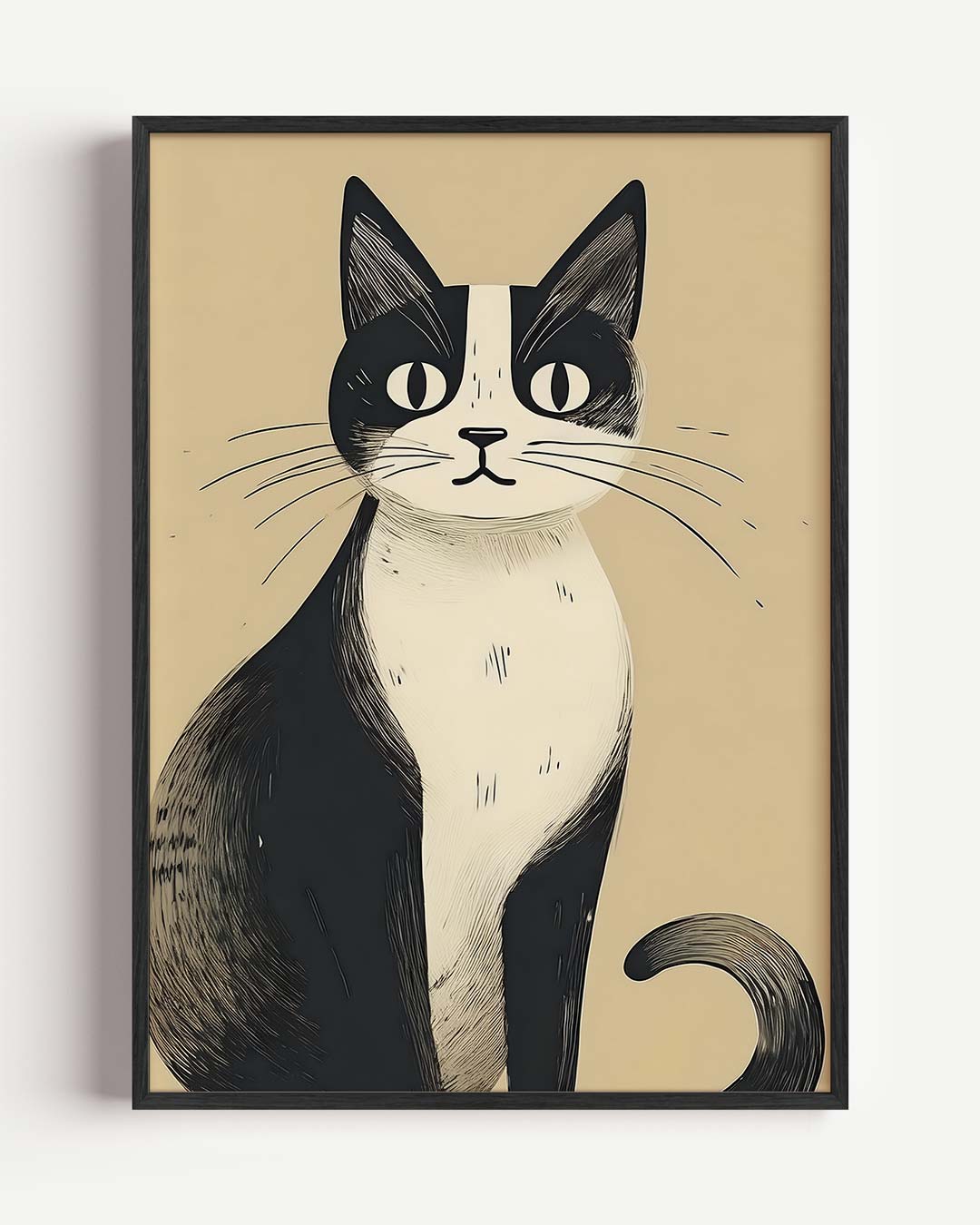 Stijlvolle Kattenillustratie Poster-WallArtistic