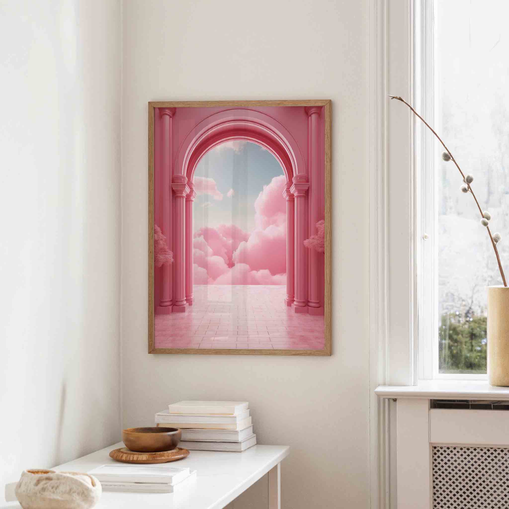 Roze wolken en bogen Poster