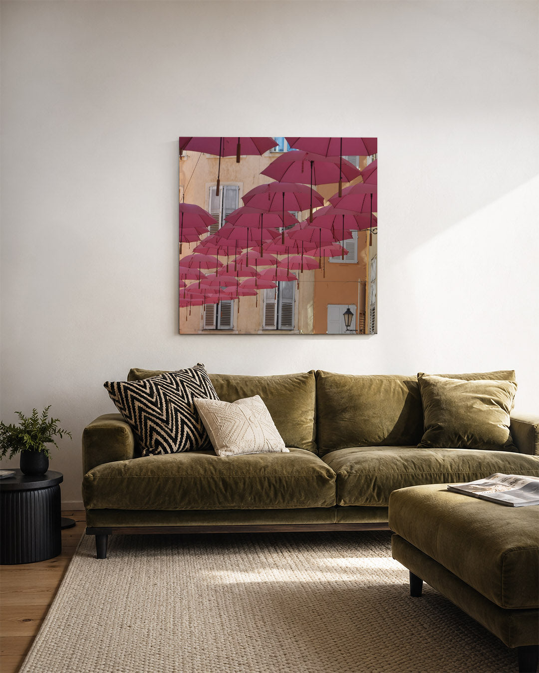Vrolijke paraplu's Kunstwerk