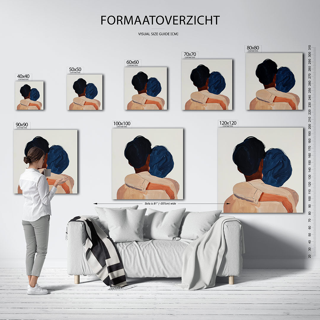 Intieme omhelzing Kunstwerk