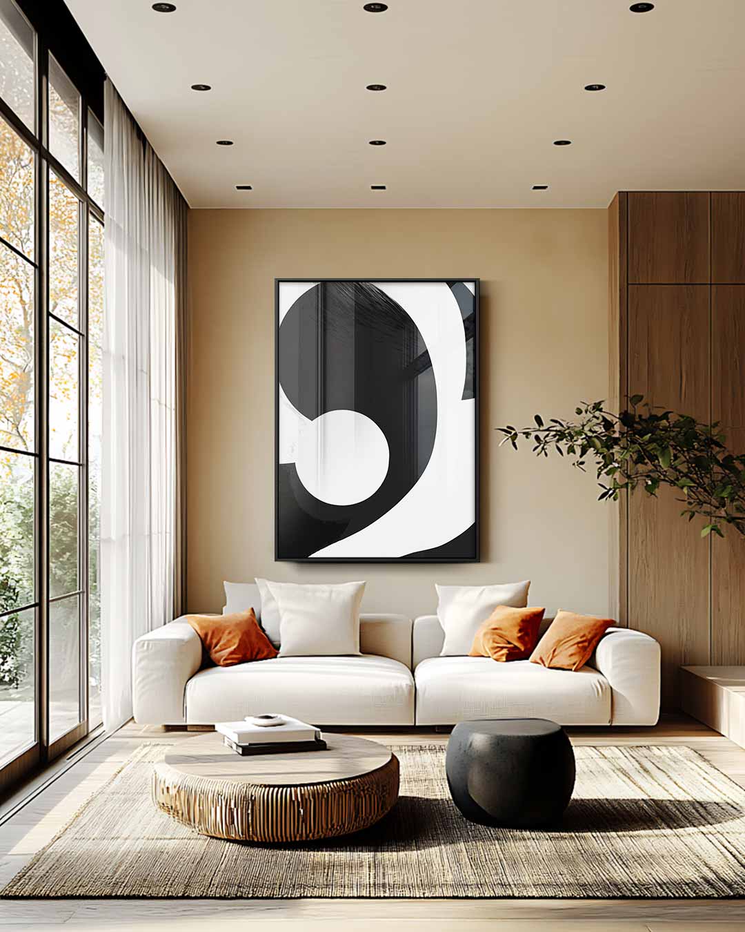 Abstracte Contrasten Kunstwerk-canvas-dibond-plexiglas-wanddecoratie-WallArtistic