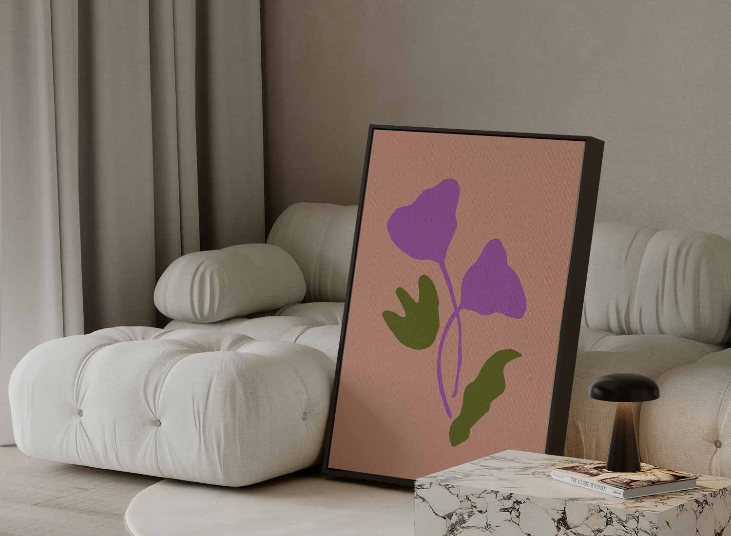 Vrolijke Paarse Bladeren Kunstwerk-canvas-dibond-plexiglas-wanddecoratie-WallArtistic