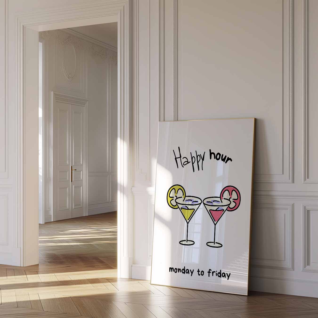 Happy Hour Cocktail Poster
