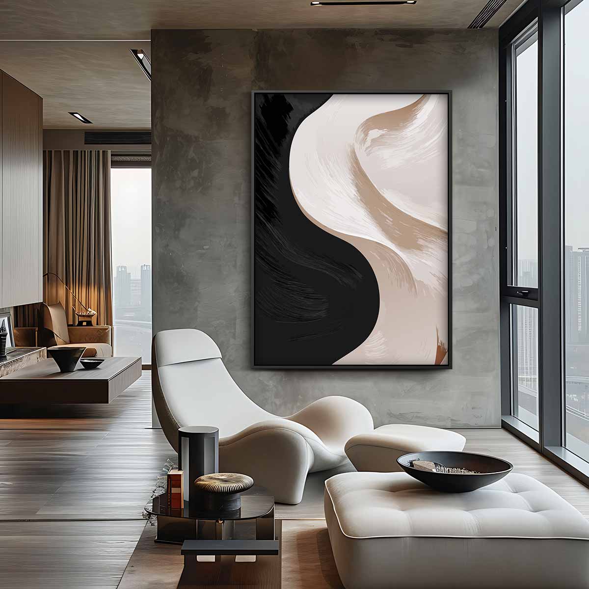 Stijlvolle Abstracte Harmonie Kunstwerk-canvas-dibond-plexiglas-wanddecoratie-WallArtistic