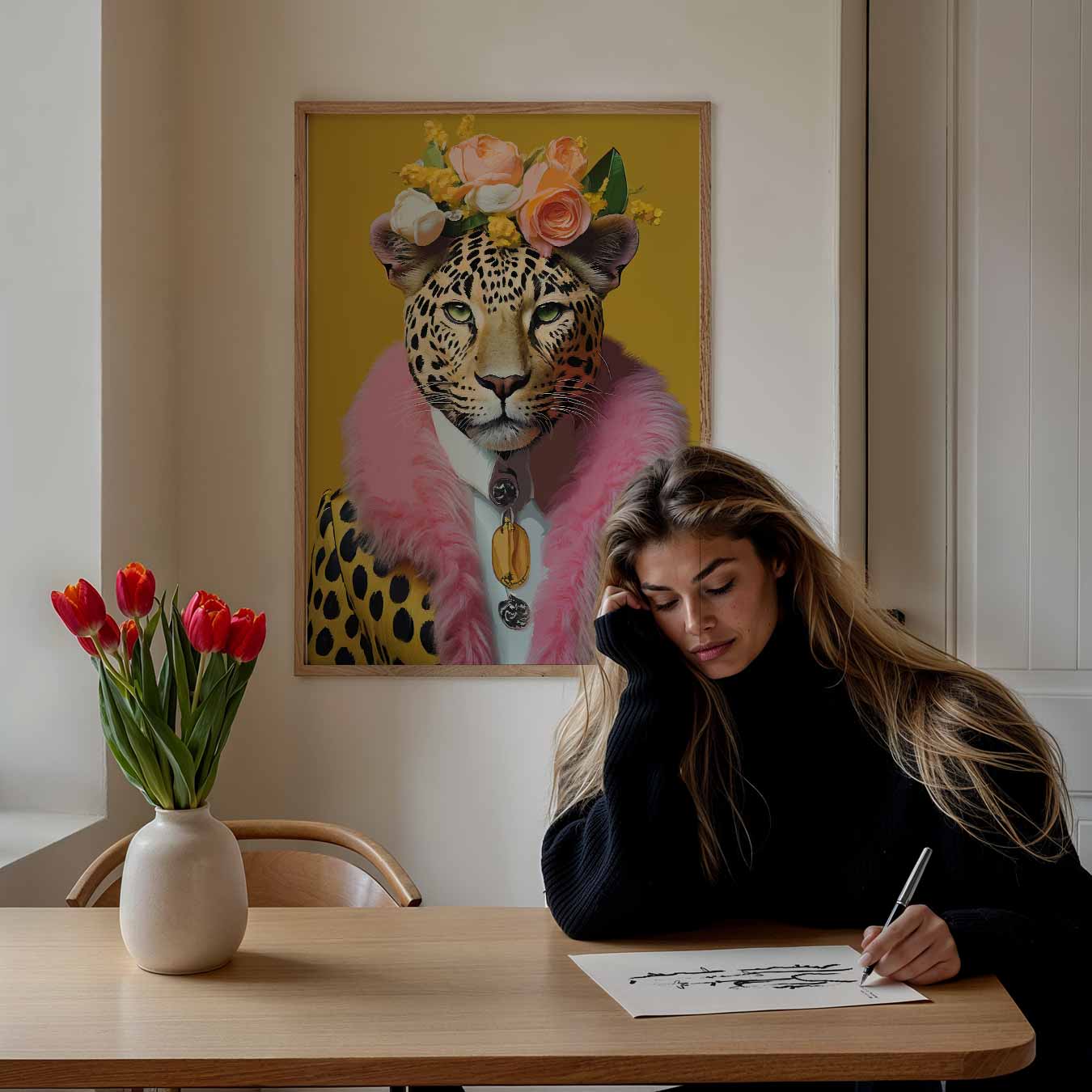 Stijlvolle Luipaard Portrait Poster-WallArtistic