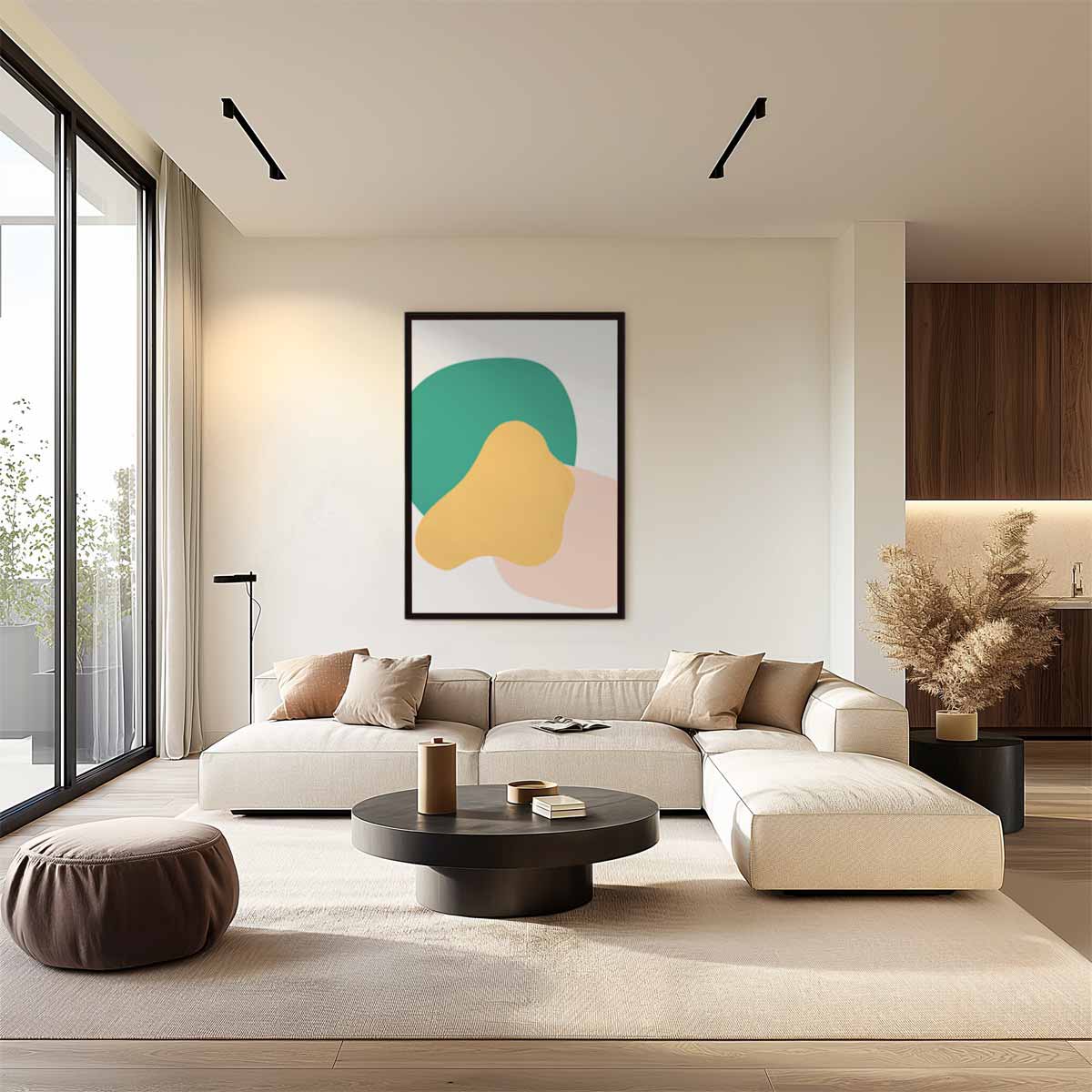 Speelse Kleuren Vormen Kunstwerk-canvas-dibond-plexiglas-wanddecoratie-WallArtistic