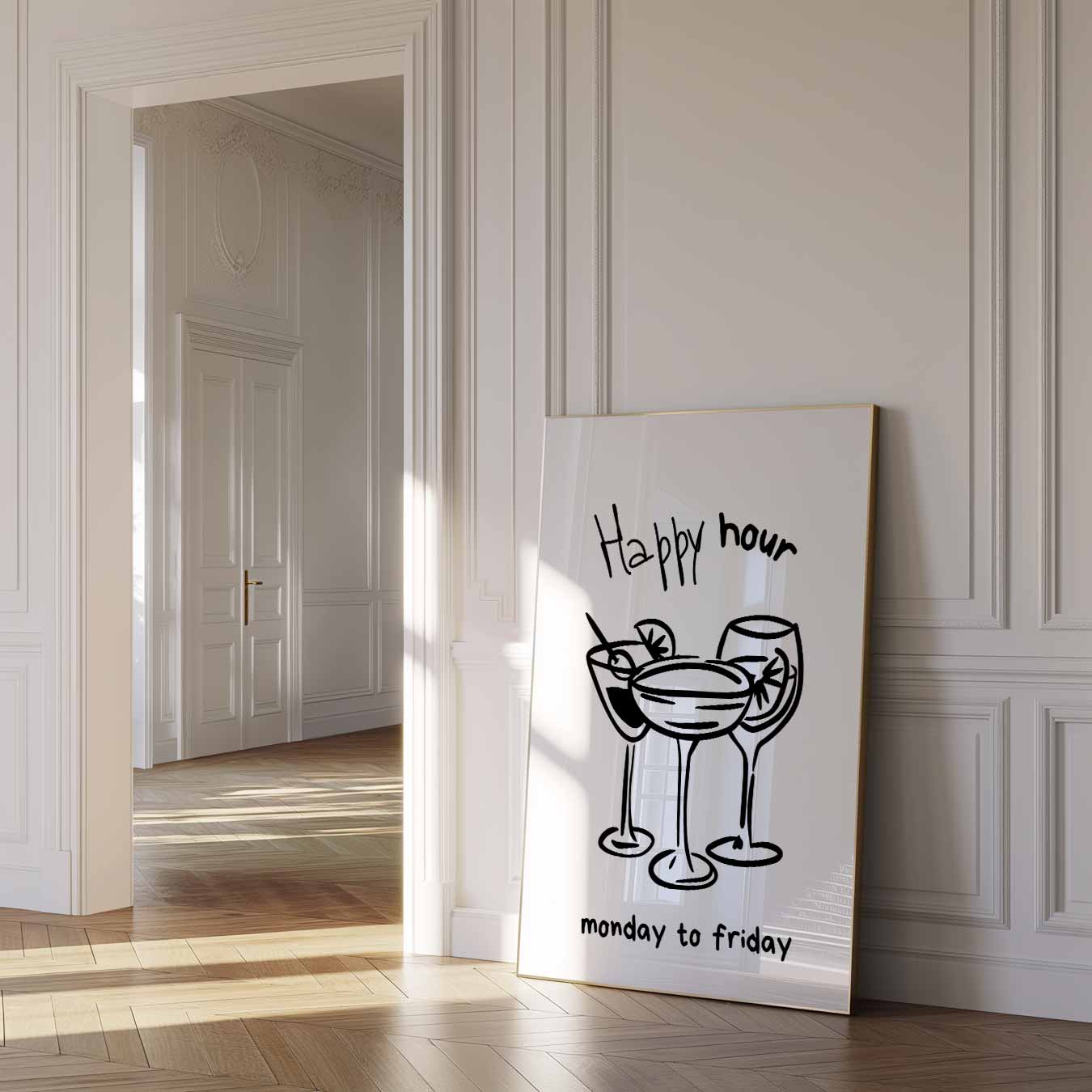 Happy Hour Cocktails Poster