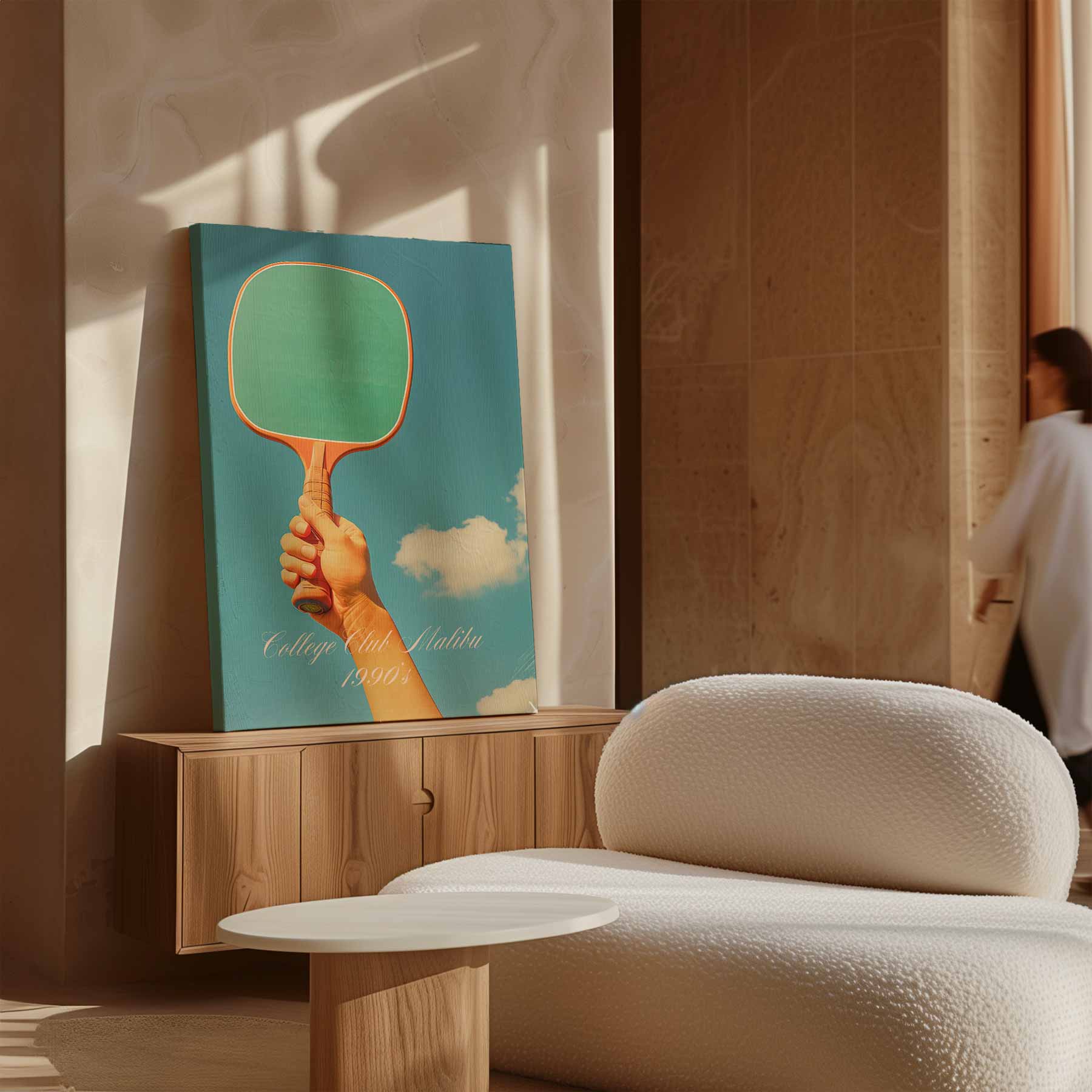 Vintage Tennis Racket Kunstwerk-canvas-dibond-plexiglas-wanddecoratie-WallArtistic