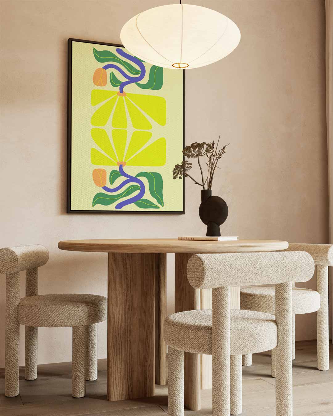 Zonnige Bloemfantasie Kunstwerk-canvas-dibond-plexiglas-wanddecoratie-WallArtistic