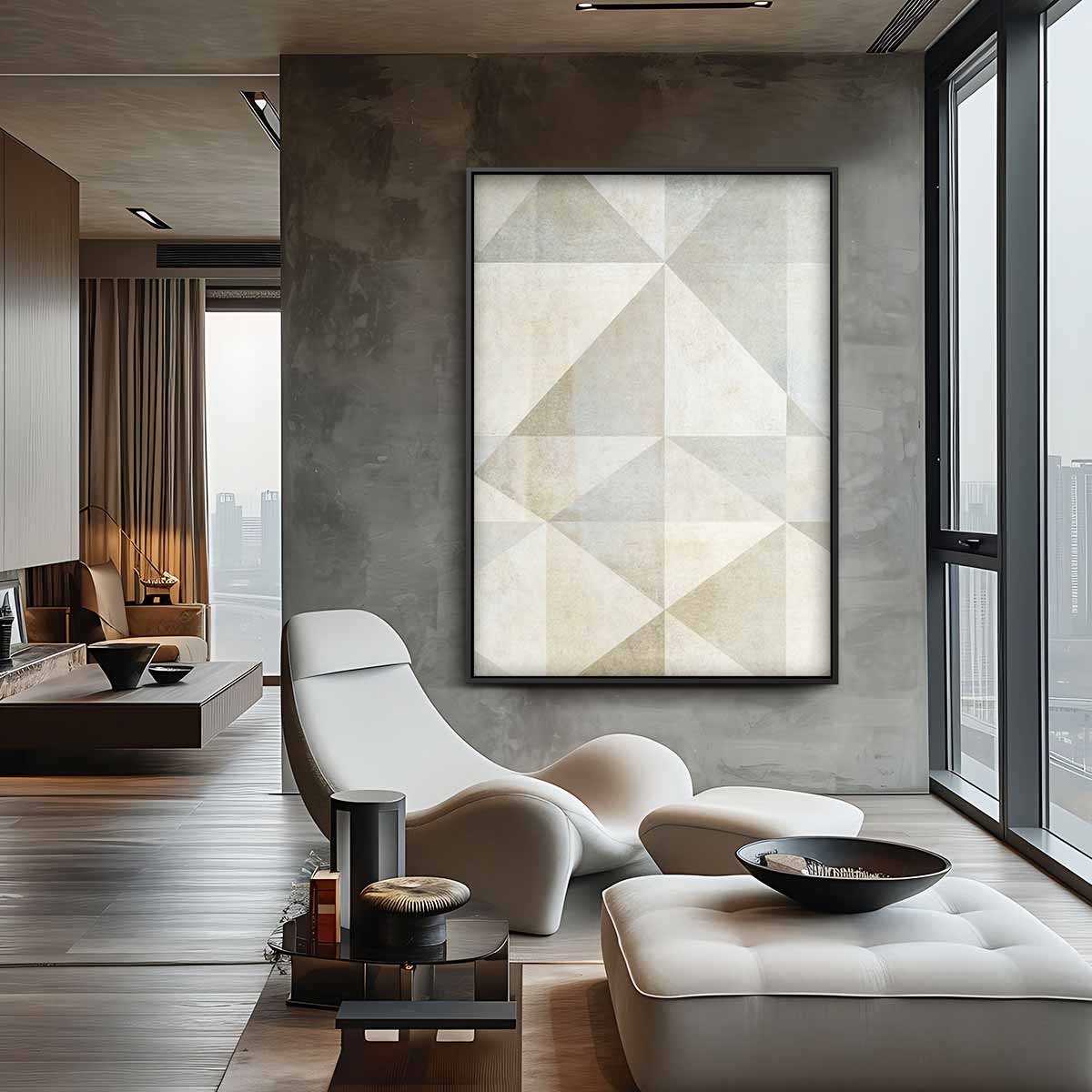Geometrisch Rustiek Canvas Kunstwerk-canvas-dibond-plexiglas-wanddecoratie-WallArtistic