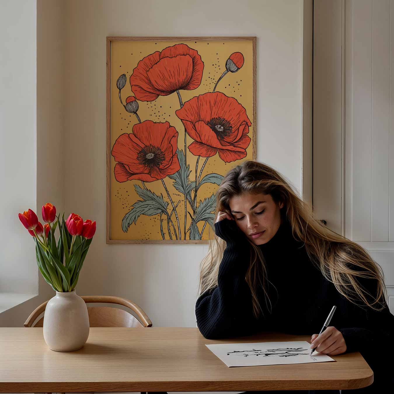 Klaprozen in Bloei Kunstposter