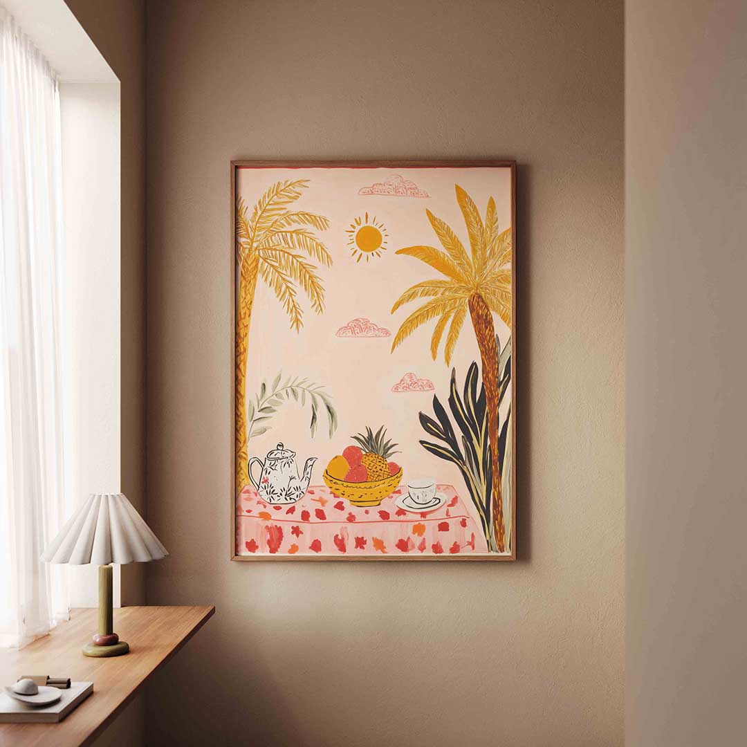 Tropische tafel met fruit Poster