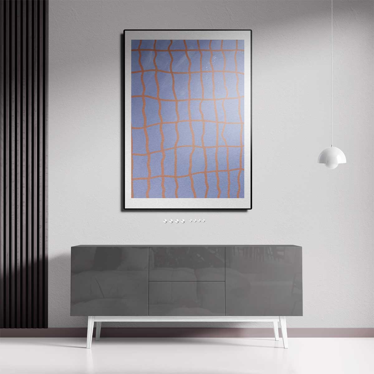 Speels Blauwe Abstractie Kunstwerk-canvas-dibond-plexiglas-wanddecoratie-WallArtistic