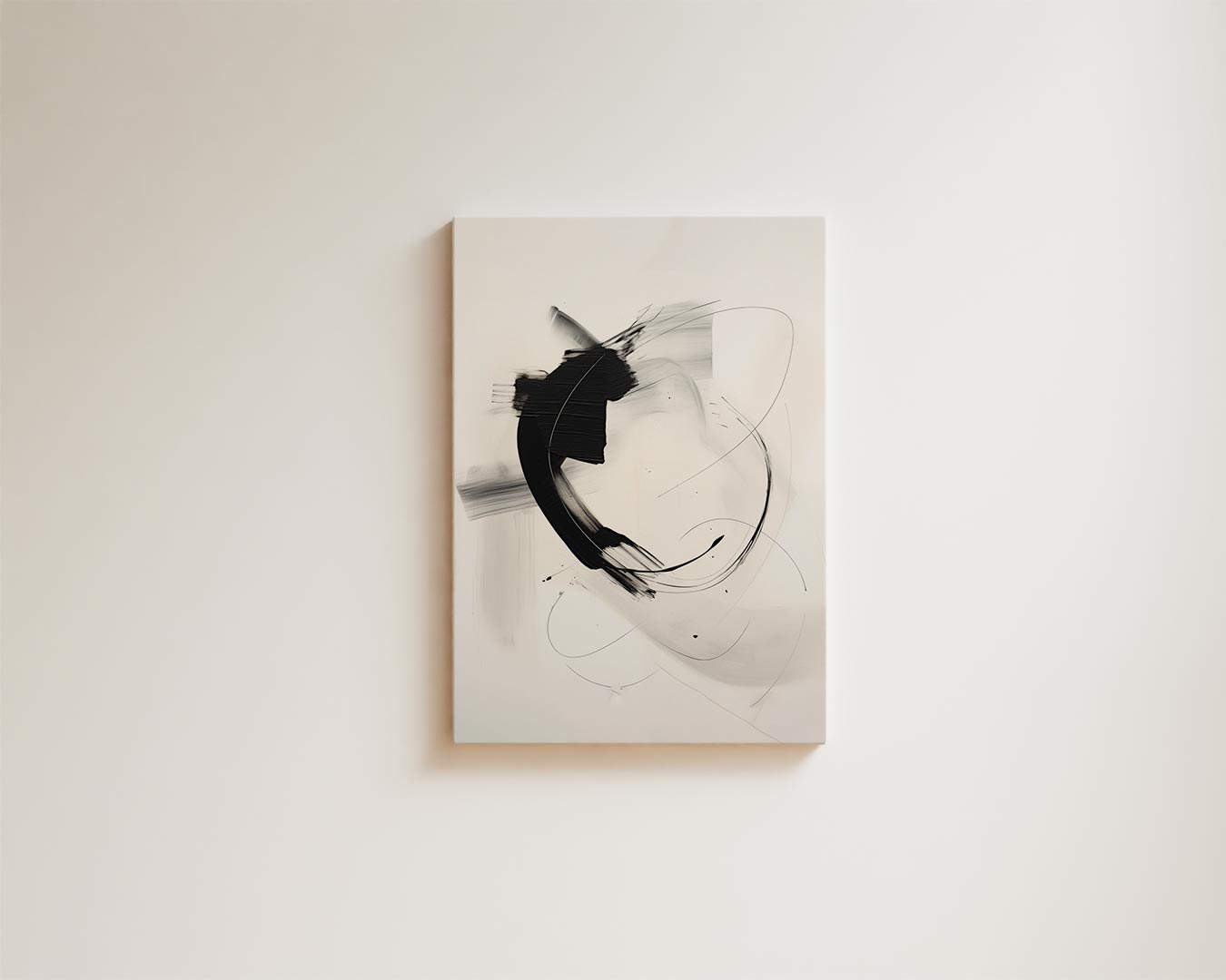 Dynamische Zwarte Streep Kunstwerk-canvas-dibond-plexiglas-wanddecoratie-WallArtistic