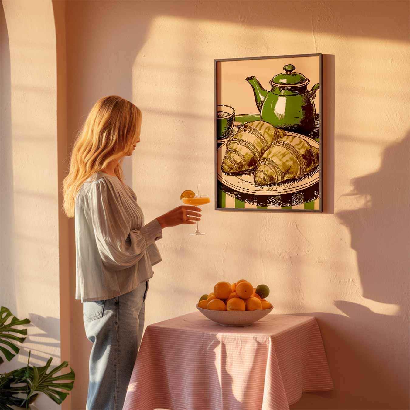 Franse Ontbijt Charme Poster-WallArtistic