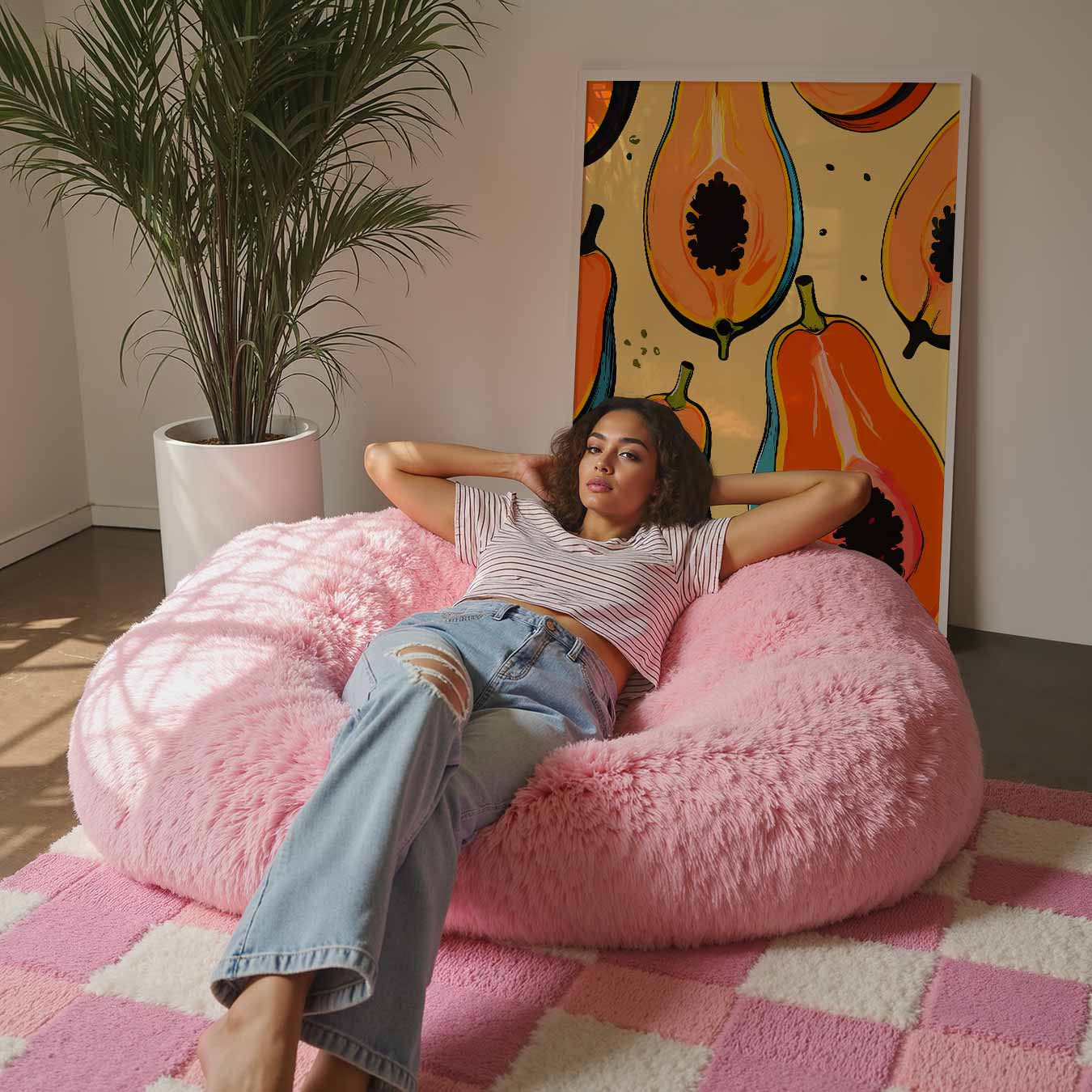 Tropische Papaya Print Poster-WallArtistic