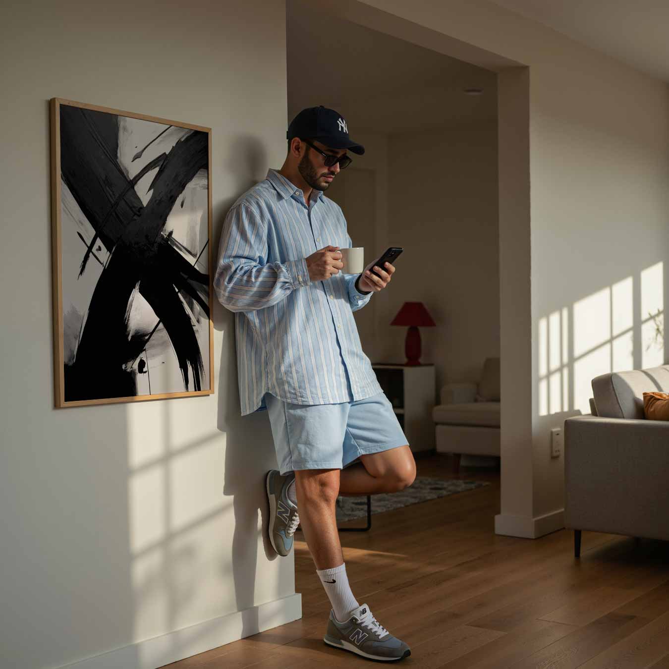 Abstracte Kunst Zwart-Wit Poster-WallArtistic