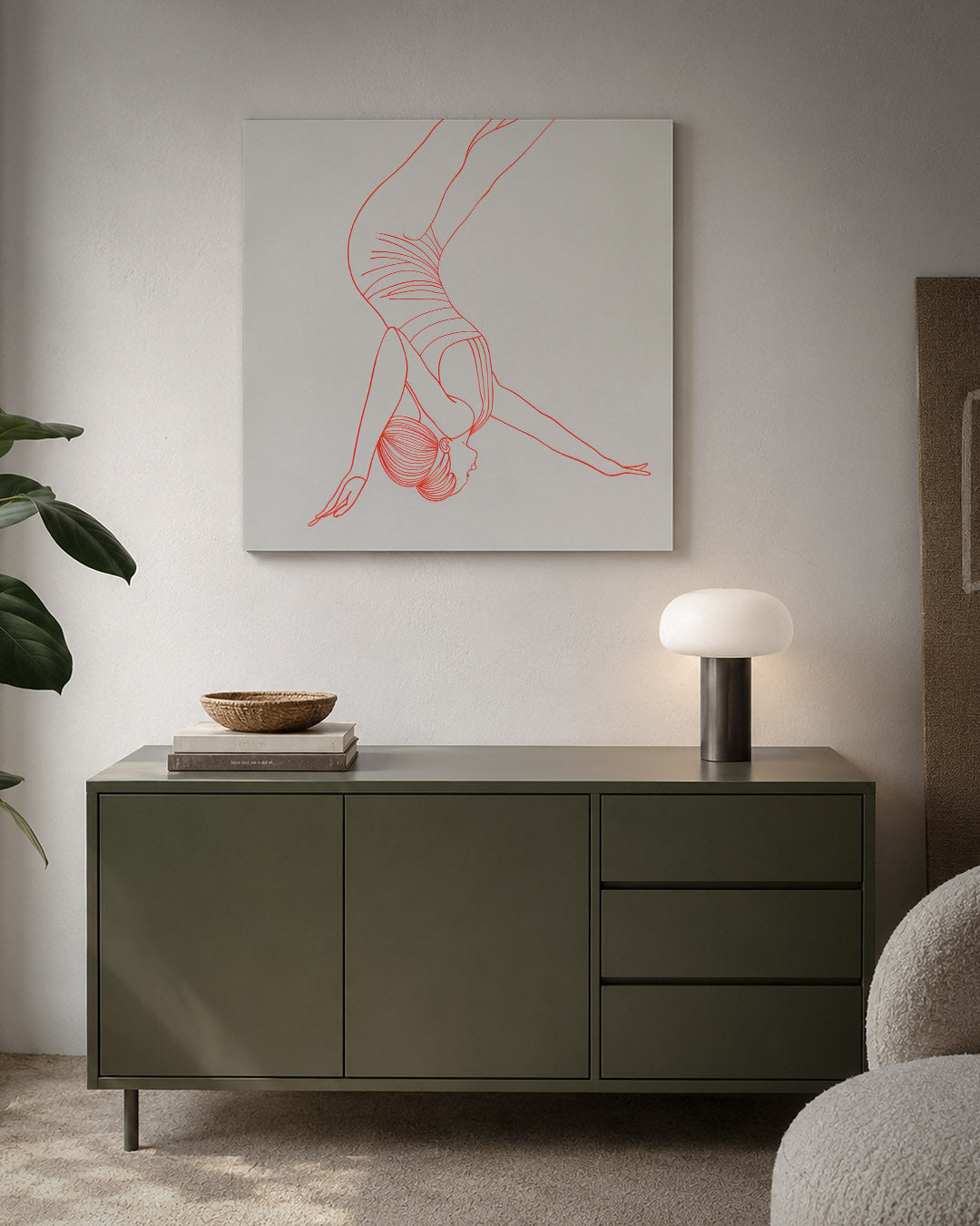 Elegante lijntekening Kunstwerk