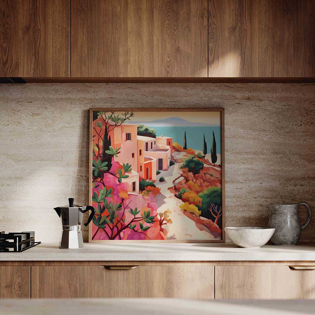 Mediterrane huizen Poster