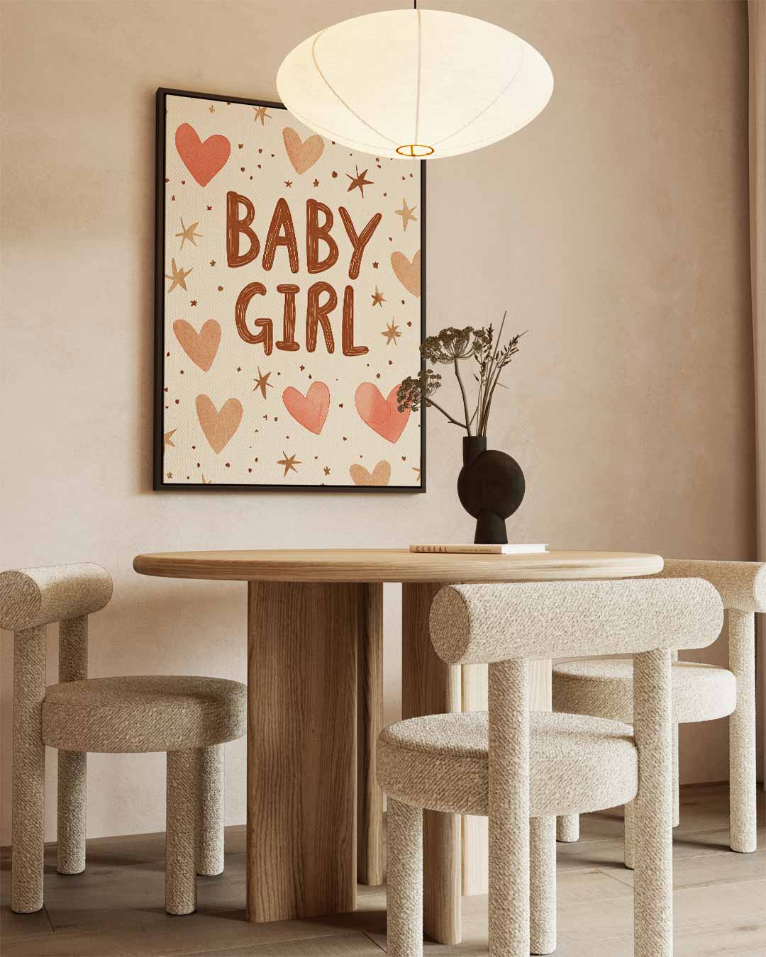 Welkomstkaart Baby Meisje Kunstwerk-canvas-dibond-plexiglas-wanddecoratie-WallArtistic