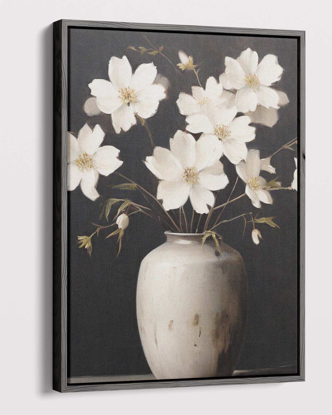 Bloemen in een Witte Vaas Kunstwerk-canvas-dibond-plexiglas-wanddecoratie-WallArtistic